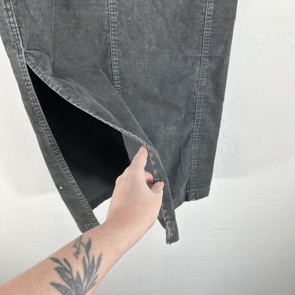 Vintage Levi’s Long Skirt Corduroy Surplus Sz 8 Gray Boho‎ Side Slit Red Tab - Picture 3 of 9